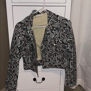 Blue/ green snakeskin jacket